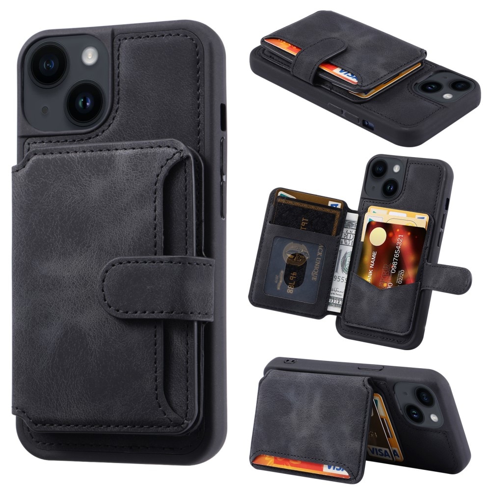 Funda con tarjetero anti-RFID Multi-slot iPhone 14 negro