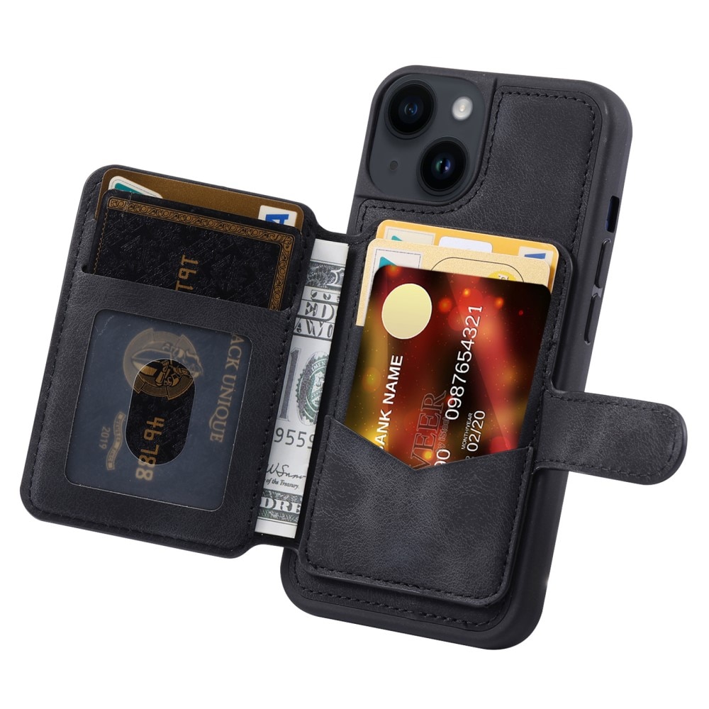 Funda con tarjetero anti-RFID Multi-slot iPhone 14 negro
