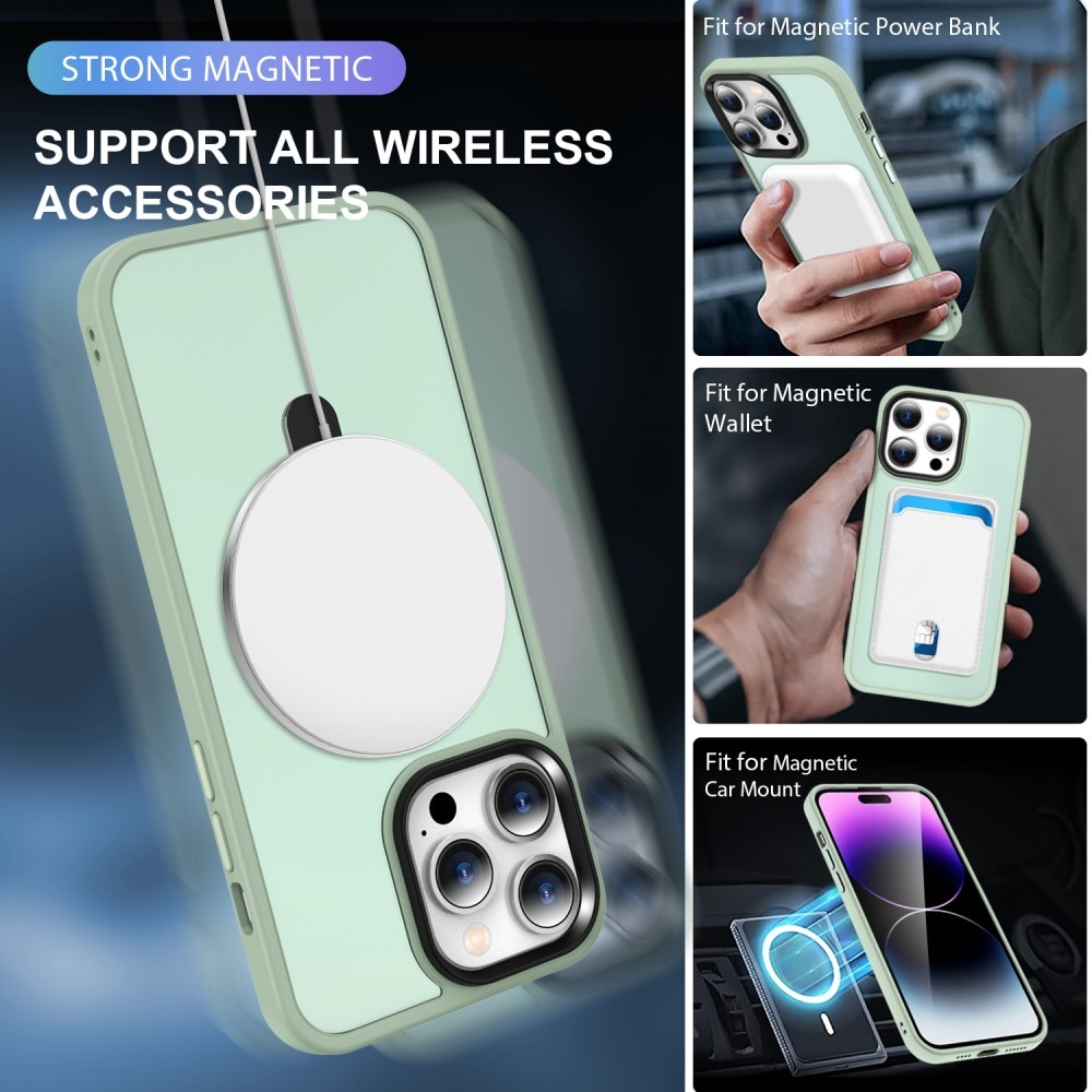 Funda híbrida MagSafe Ring iPhone 15 Pro Verde