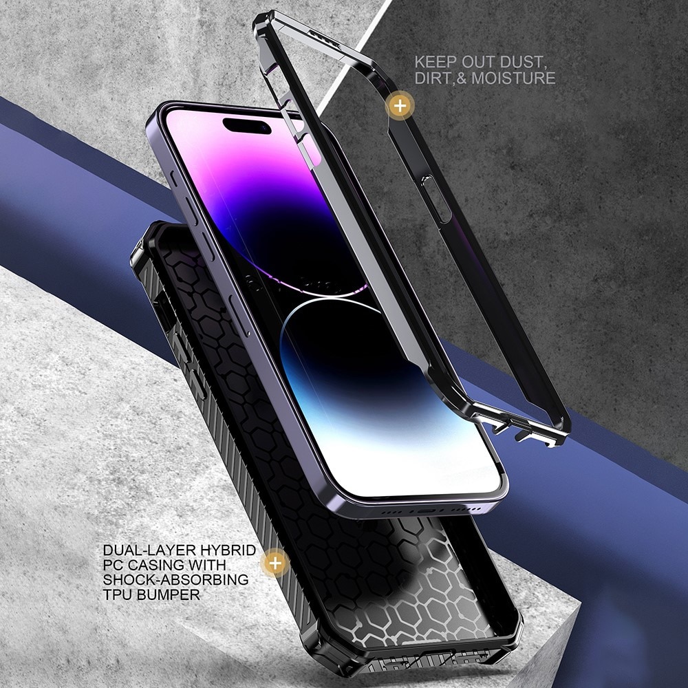 Funda híbrida Tech MagSafe Ring iPhone 14 Pro Max negro