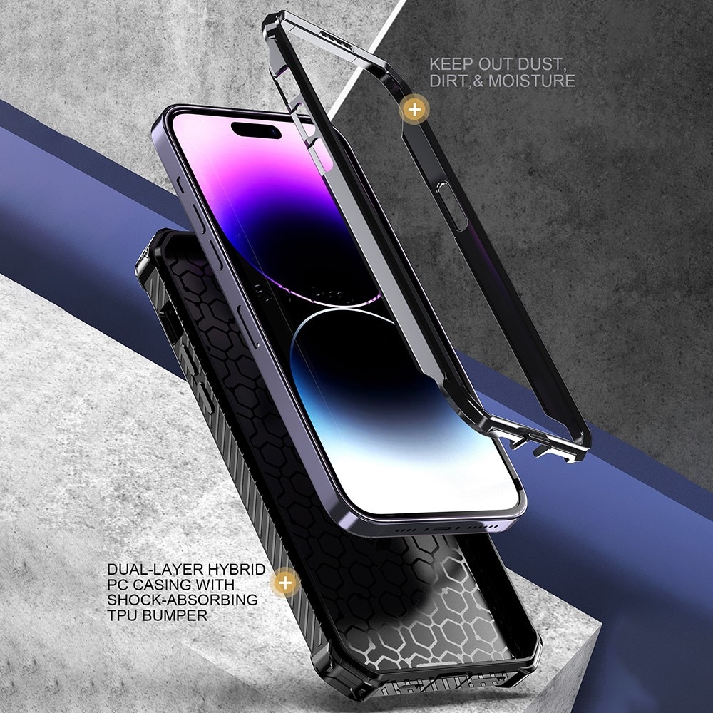 Funda híbrida Tech MagSafe Ring iPhone 14 Pro negro