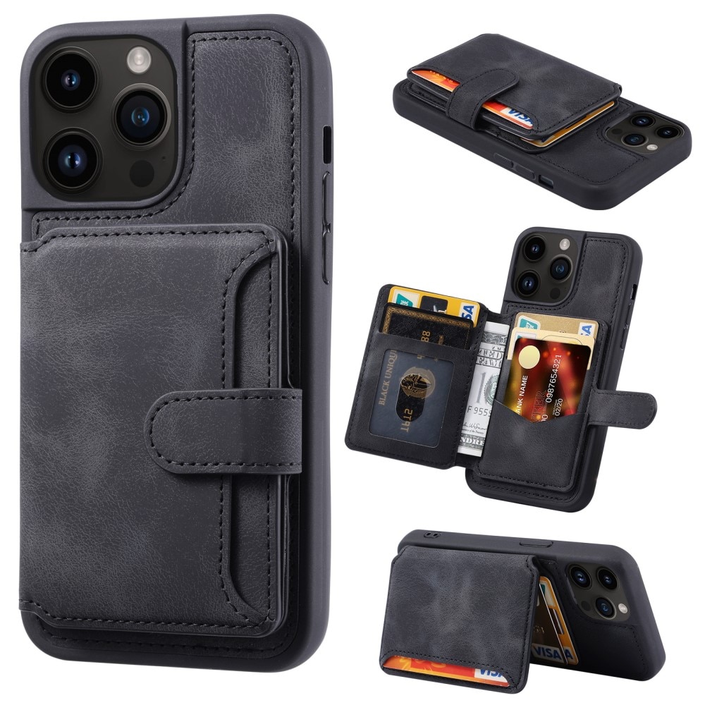 Funda con tarjetero anti-RFID Multi-slot iPhone 14 Pro Max negro