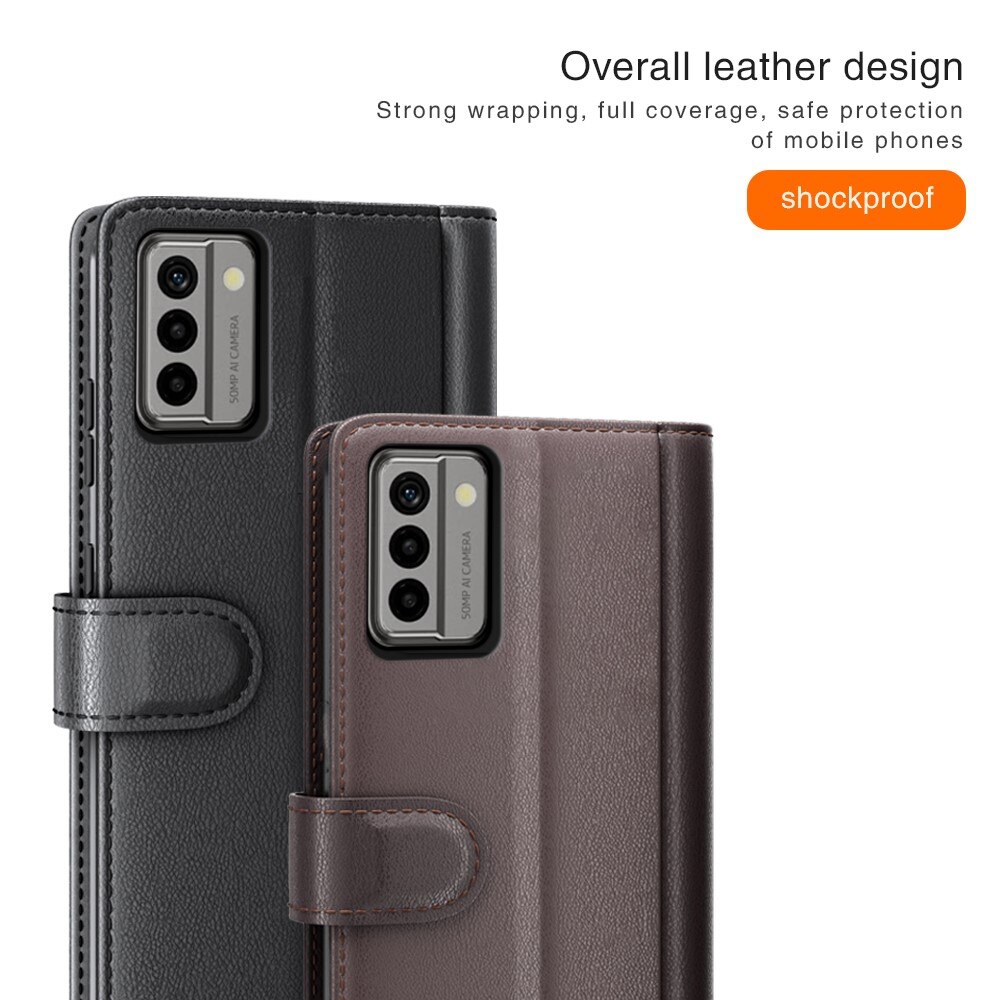 Funda de cuero genuino  Nokia G22, Negro