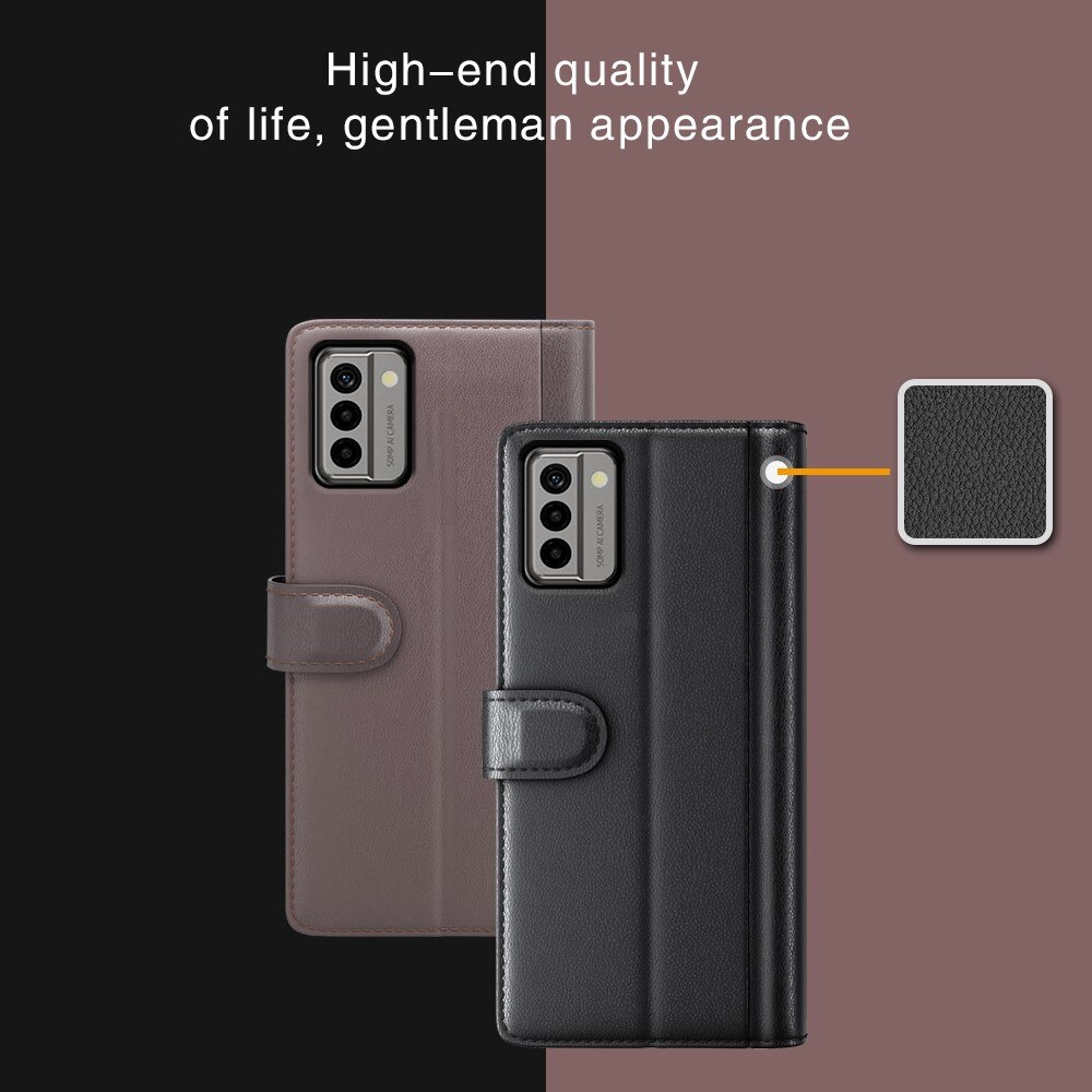 Funda de cuero genuino  Nokia G22, Negro