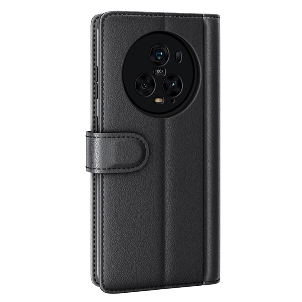 Funda de cuero genuino Honor Magic5 Pro, Negro
