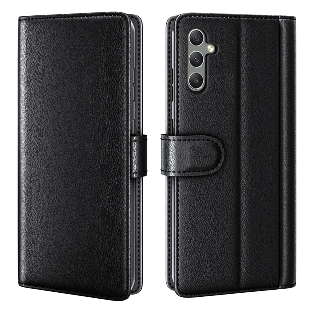Funda de cuero genuino Samsung Galaxy A24, Negro