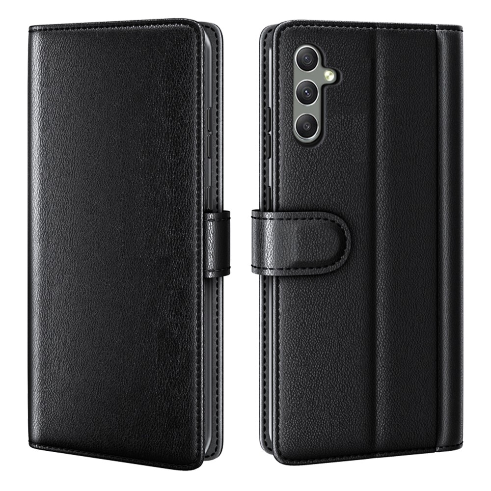 Funda de cuero genuino Samsung Galaxy A24, negro