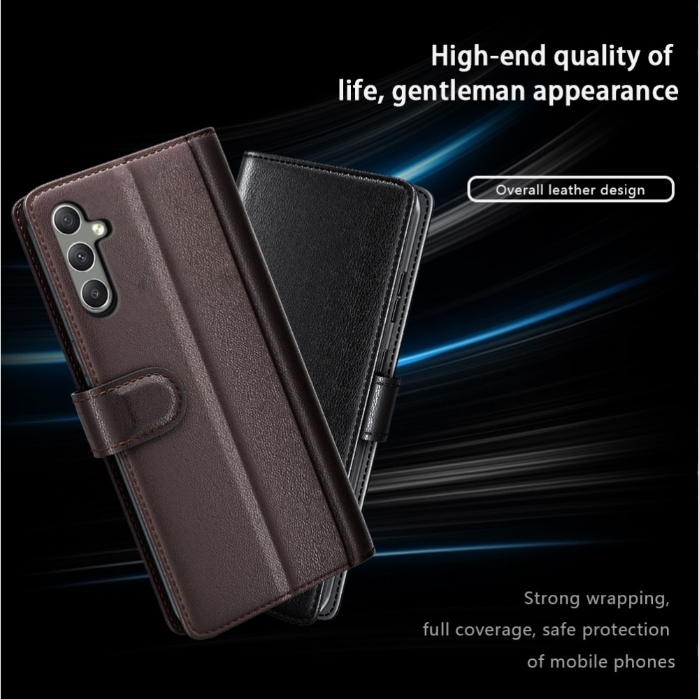 Funda de cuero genuino Samsung Galaxy A24, Negro