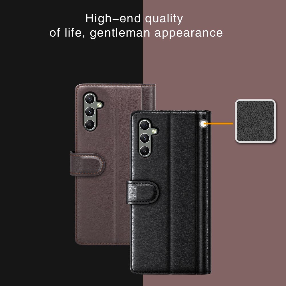 Funda de cuero genuino Samsung Galaxy A24, Negro