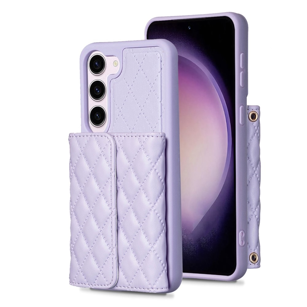 Funda con tarjetero lateral Quilted Samsung Galaxy S23 violeta