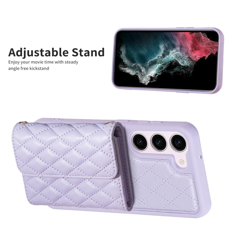 Funda con tarjetero lateral Quilted Samsung Galaxy S23 violeta