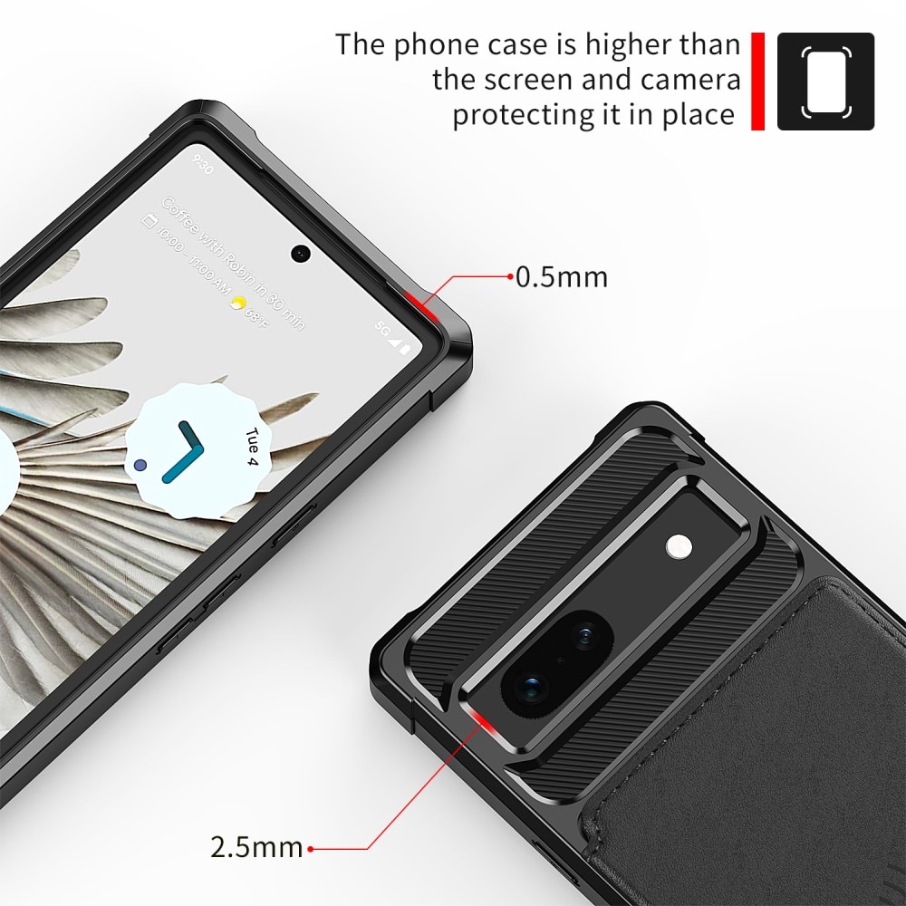 Funda con tarjetero Tough Multi-slot Google Pixel 7a Negro