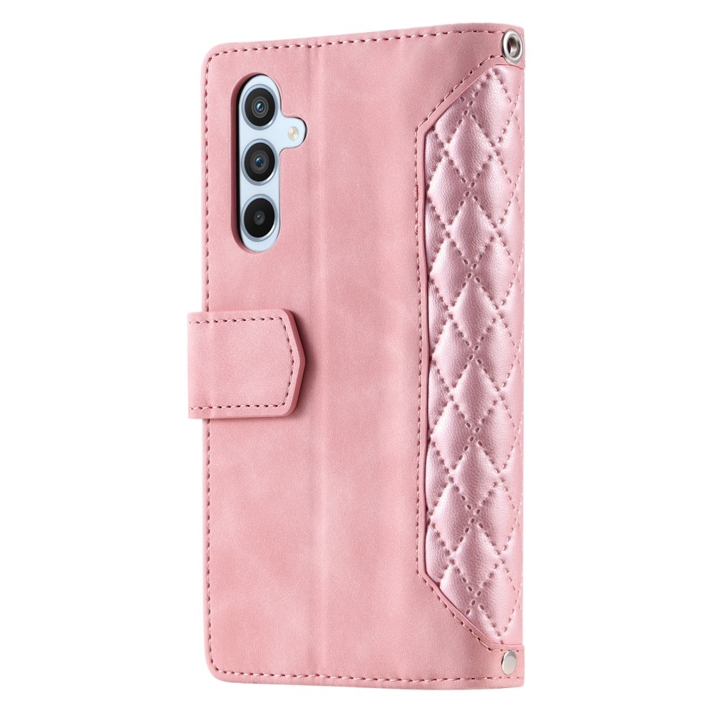 Funda acolchada tipo billetera Samsung Galaxy A54 rosado