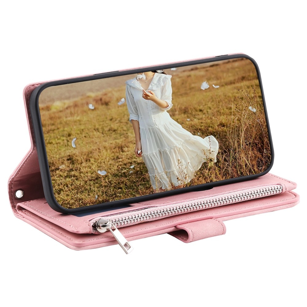 Funda acolchada tipo billetera Samsung Galaxy A54 rosado