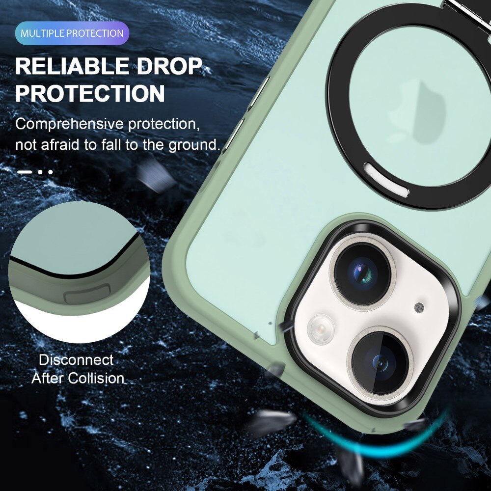 Funda híbrida Magnetic Ring iPhone 13 Verde
