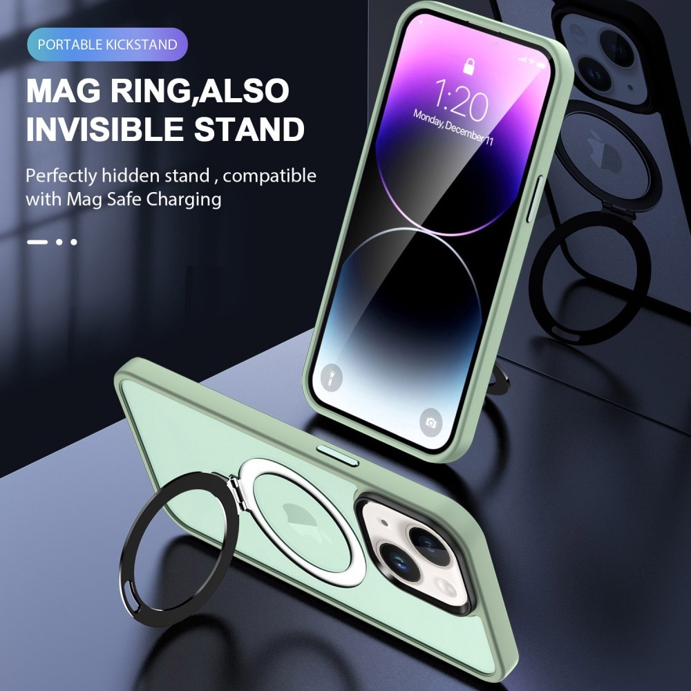 Funda híbrida MagSafe Ring iPhone 14 verde claro