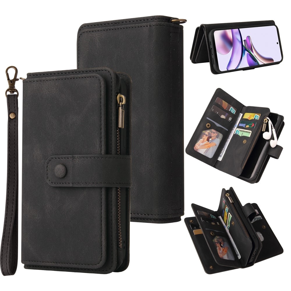 Leather Multi Wallet Motorola Moto G53 negro