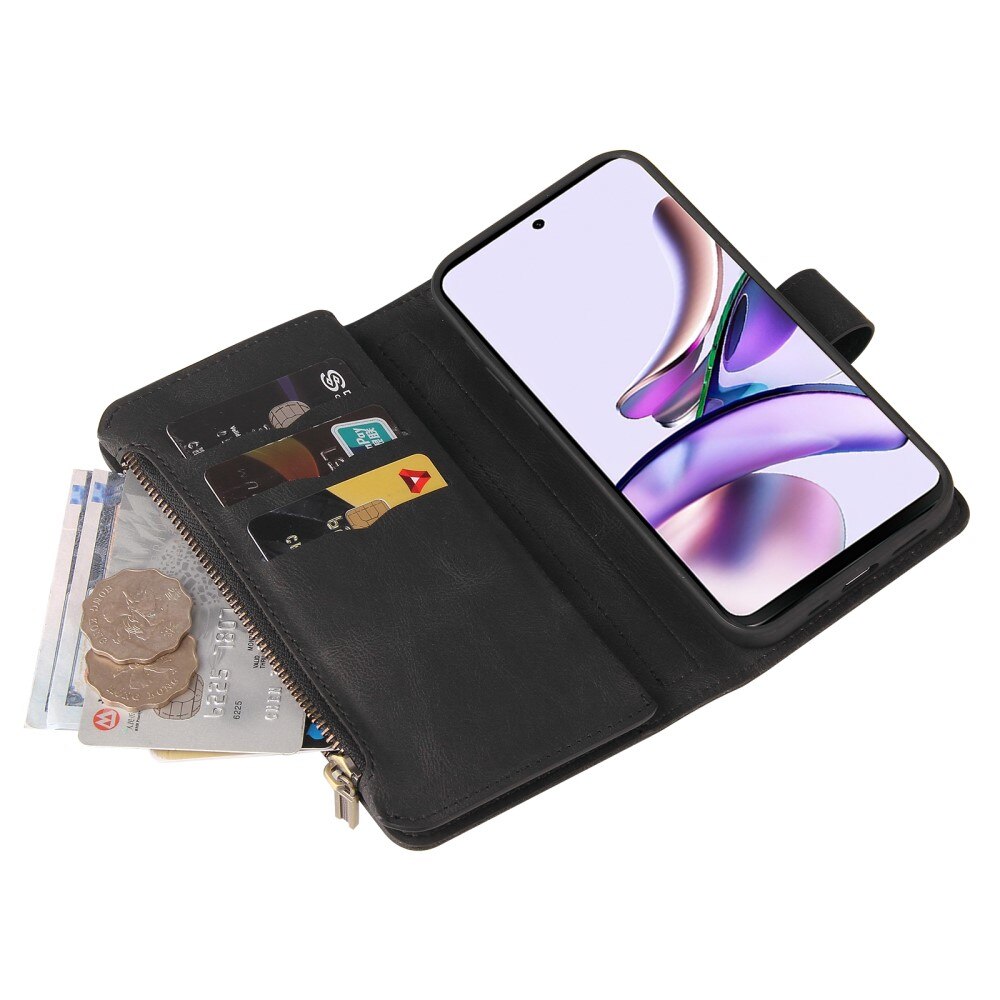 Leather Multi Wallet Motorola Moto G53 negro