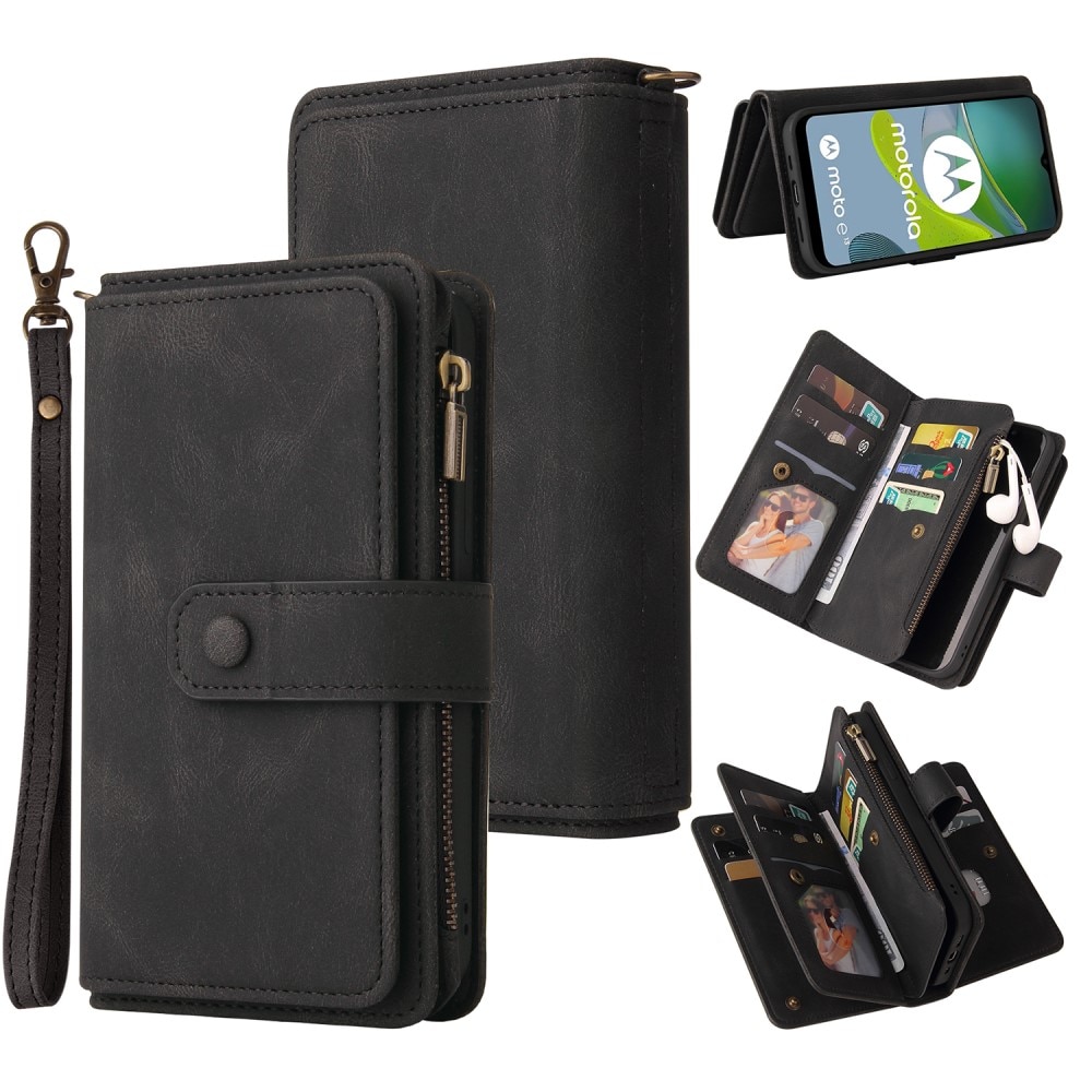 Leather Multi Wallet Motorola Moto E13 negro