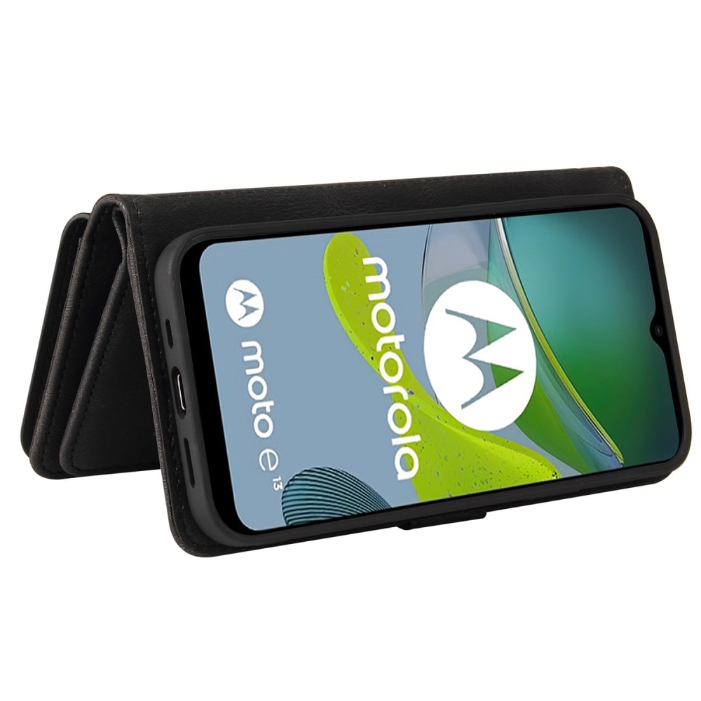 Leather Multi Wallet Motorola Moto E13 negro