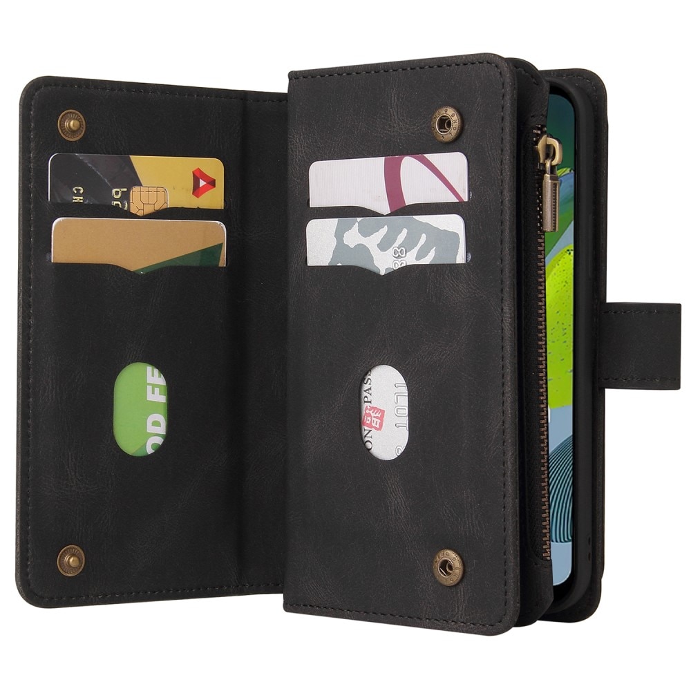 Leather Multi Wallet Motorola Moto E13 negro