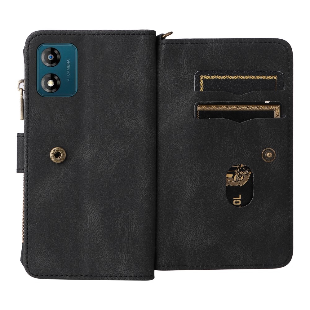 Leather Multi Wallet Motorola Moto E13 negro