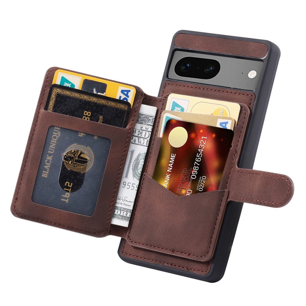 Funda con tarjetero anti-RFID Multi-slot Google Pixel 8 marrón