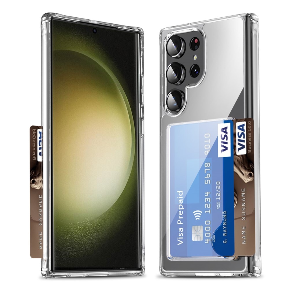 Funda híbrida con ranuras para tarjetas Samsung Galaxy S23 Ultra transparente