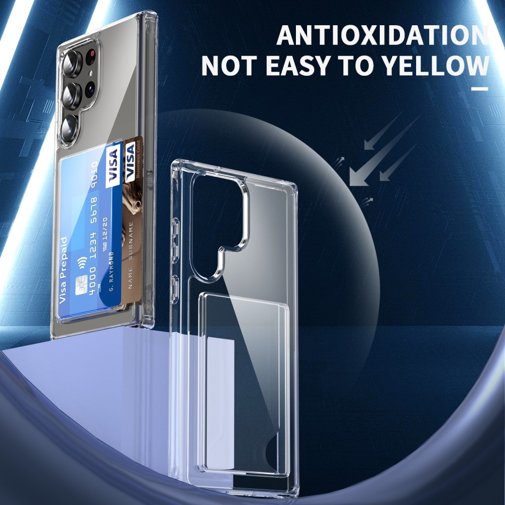 Funda híbrida con ranuras para tarjetas Samsung Galaxy S23 Ultra transparente