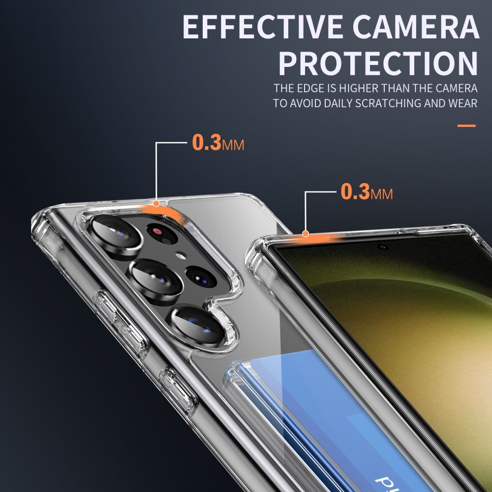 Funda híbrida con ranuras para tarjetas Samsung Galaxy S23 Ultra Transparente