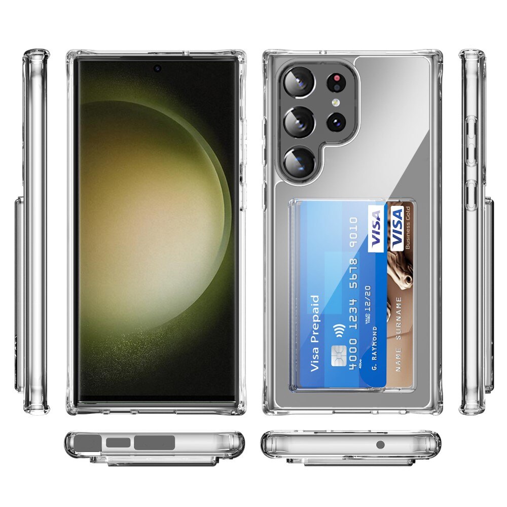 Funda híbrida con ranuras para tarjetas Samsung Galaxy S23 Ultra transparente