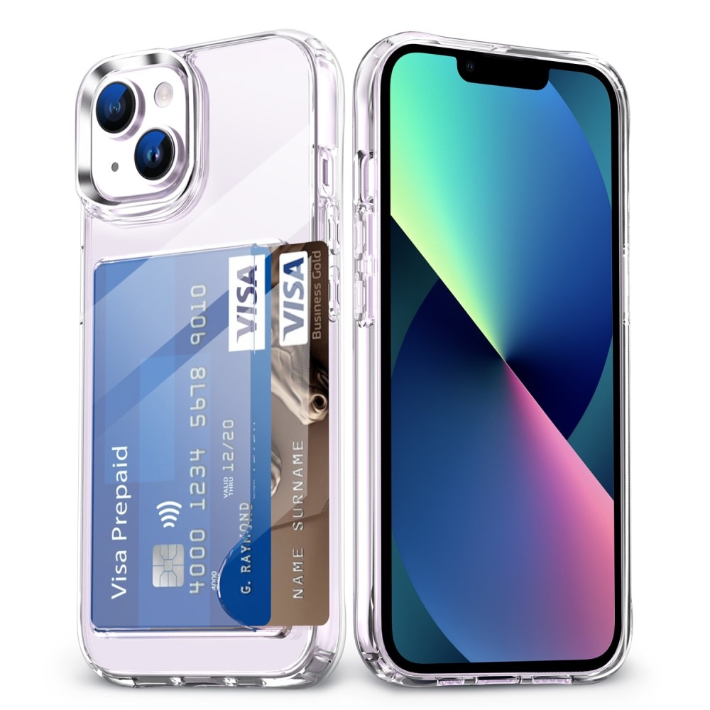 Funda híbrida con ranuras para tarjetas iPhone 13 Transparente
