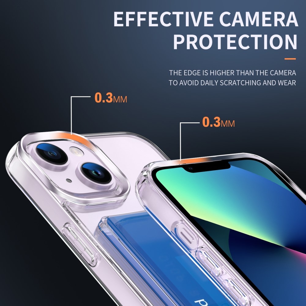 Funda híbrida con ranuras para tarjetas iPhone 13 Transparente