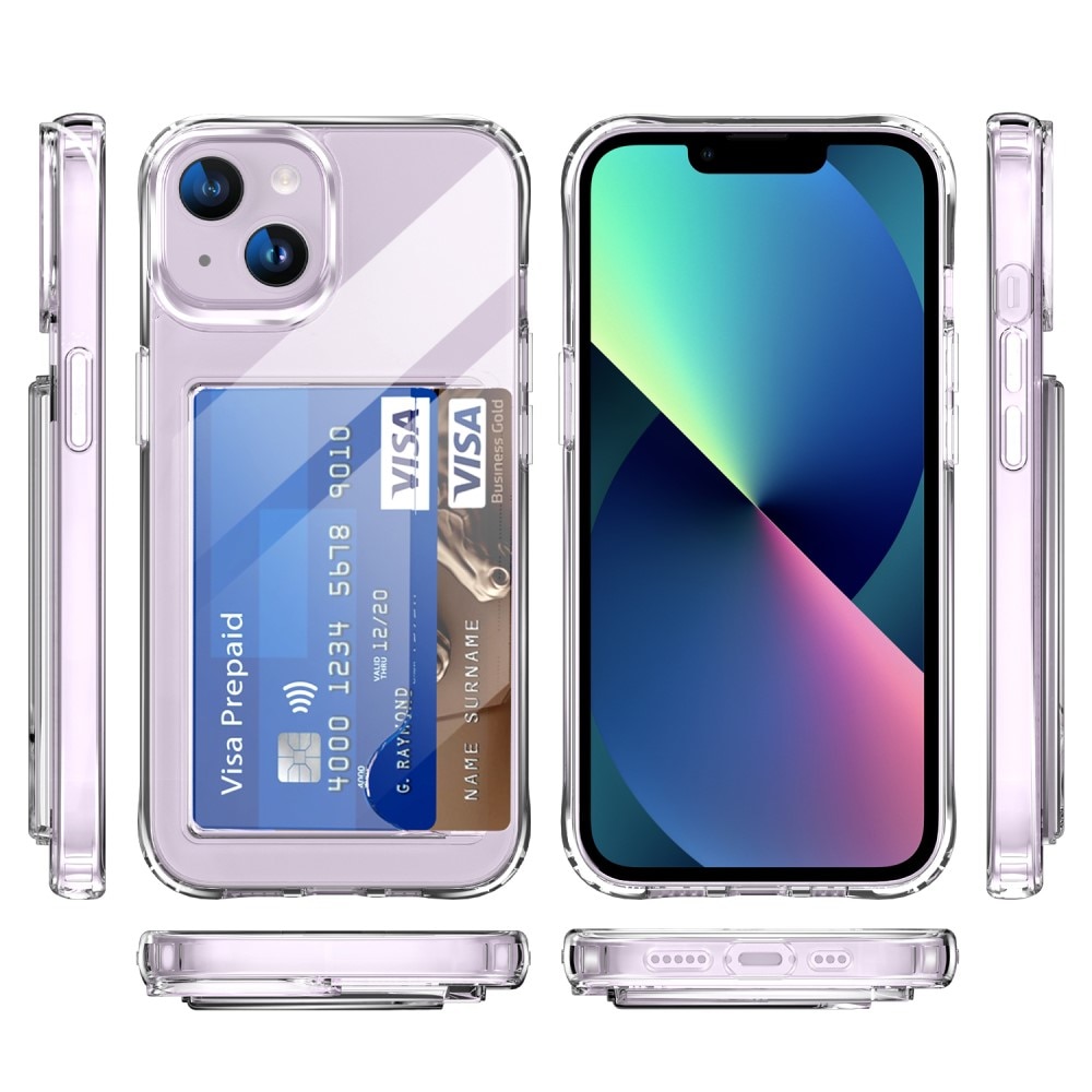 Funda híbrida con ranuras para tarjetas iPhone 13 transparente