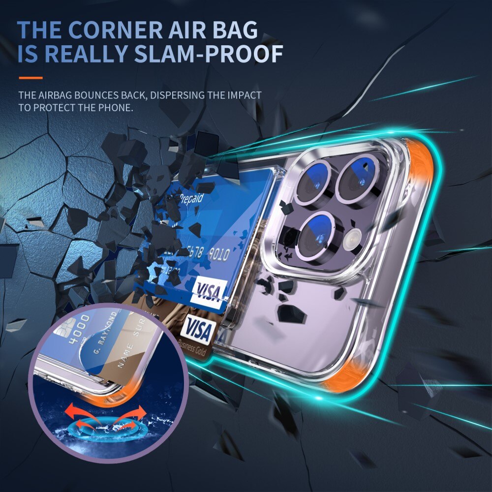 Funda híbrida con ranuras para tarjetas iPhone 13 Pro Max Transparente