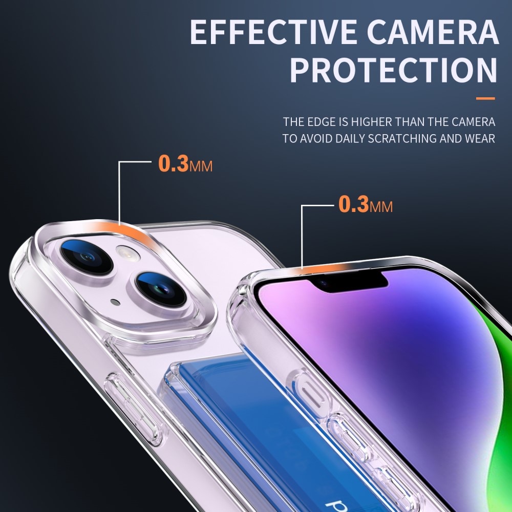 Funda híbrida con ranuras para tarjetas iPhone 14 Plus Transparente