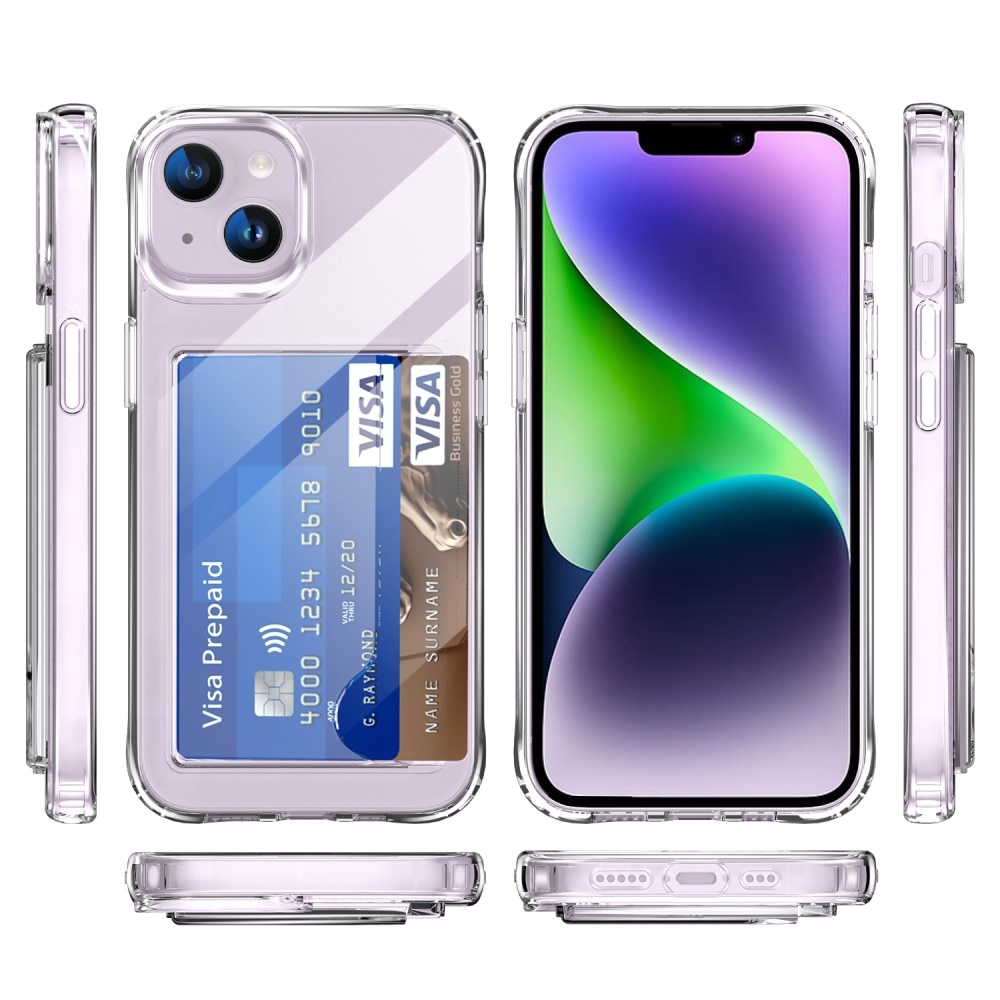 Funda híbrida con ranuras para tarjetas iPhone 14 Plus transparente