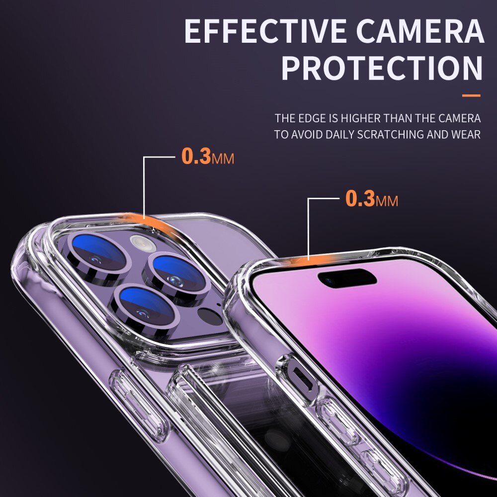 Funda híbrida con ranuras para tarjetas iPhone 14 Pro Transparente
