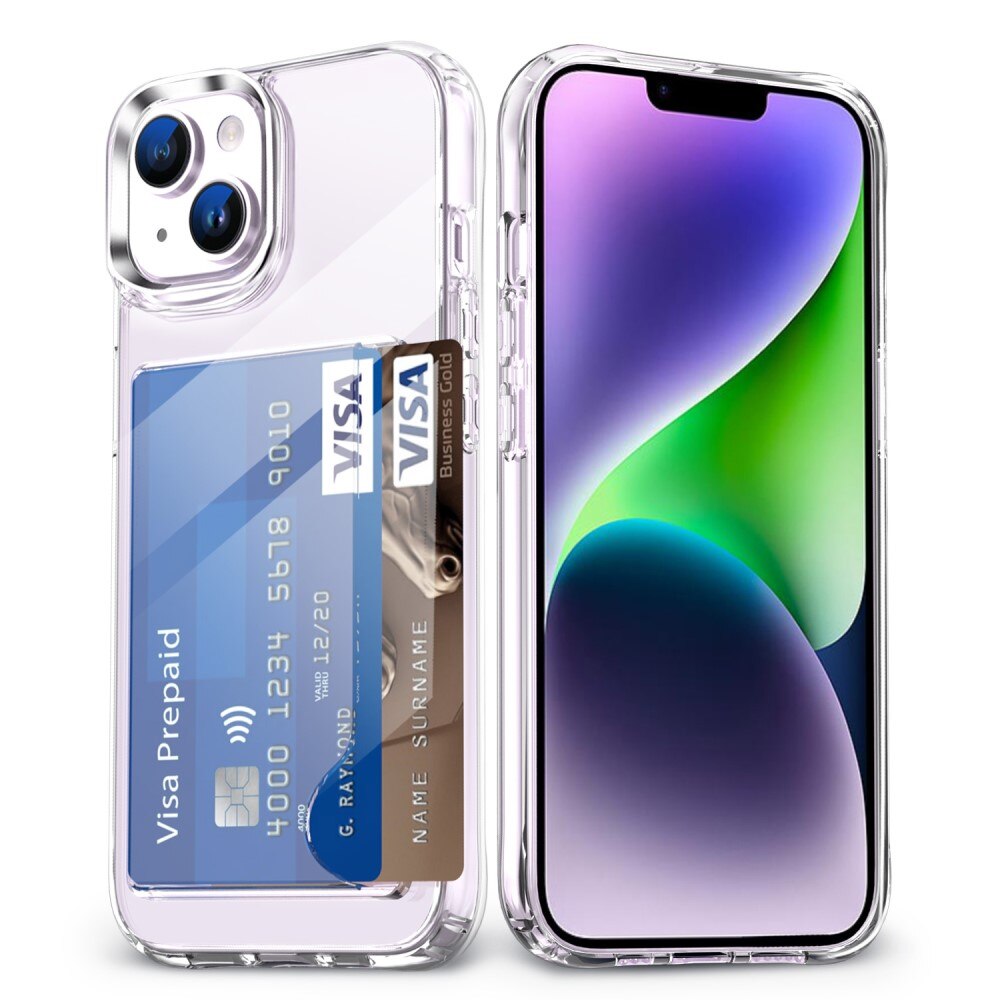 Funda híbrida con ranuras para tarjetas iPhone 14 Transparente