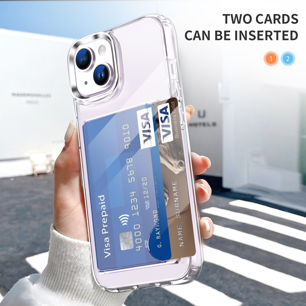 Funda híbrida con ranuras para tarjetas iPhone 14 Transparente