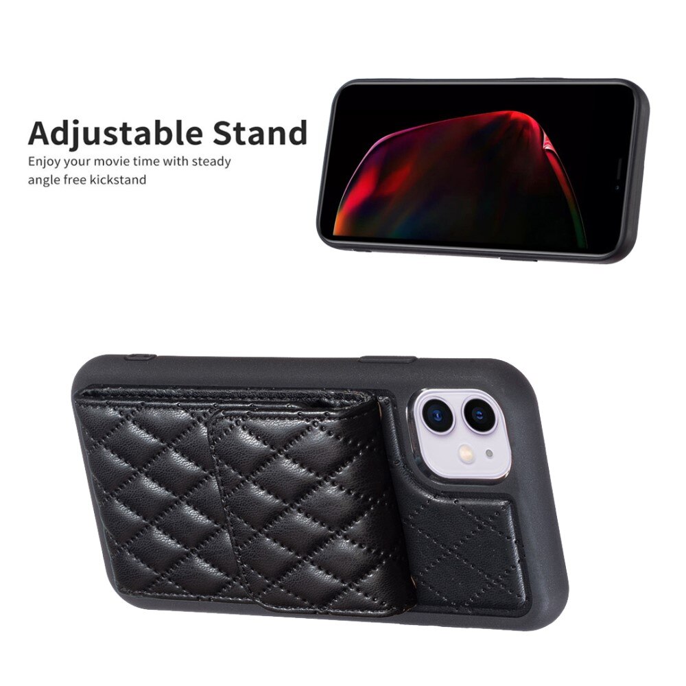 Funda con tarjetero Quilted iPhone 11 negro