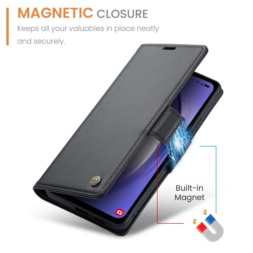 Funda delgada con solapa anti-RFID Samsung Galaxy A54 Negro