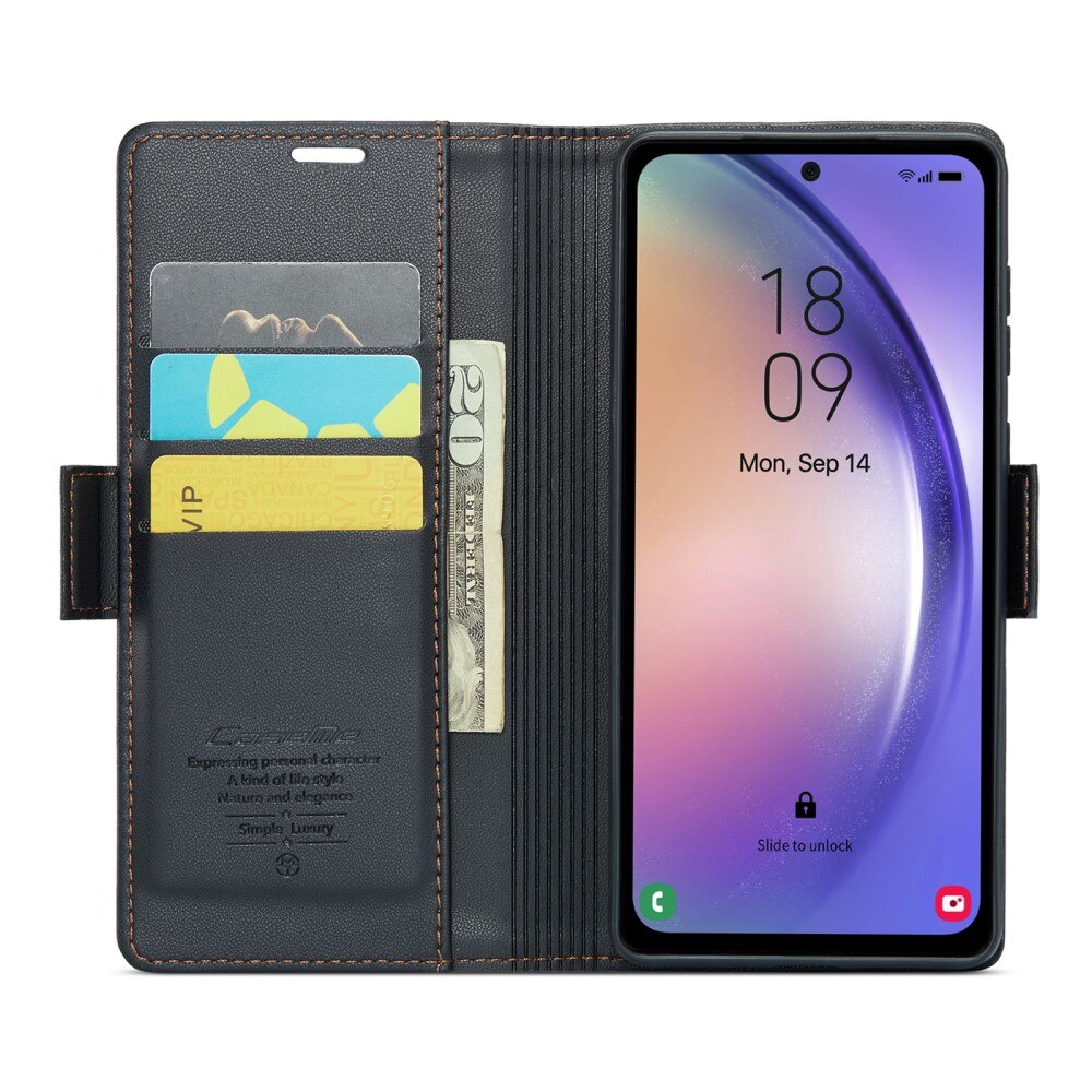 Funda delgada con solapa anti-RFID Samsung Galaxy A54 negro