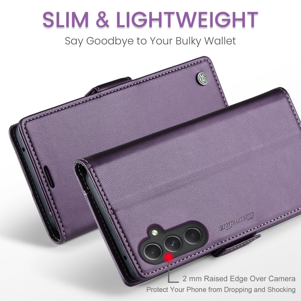 Funda delgada con solapa anti-RFID Samsung Galaxy A54 Púrpura