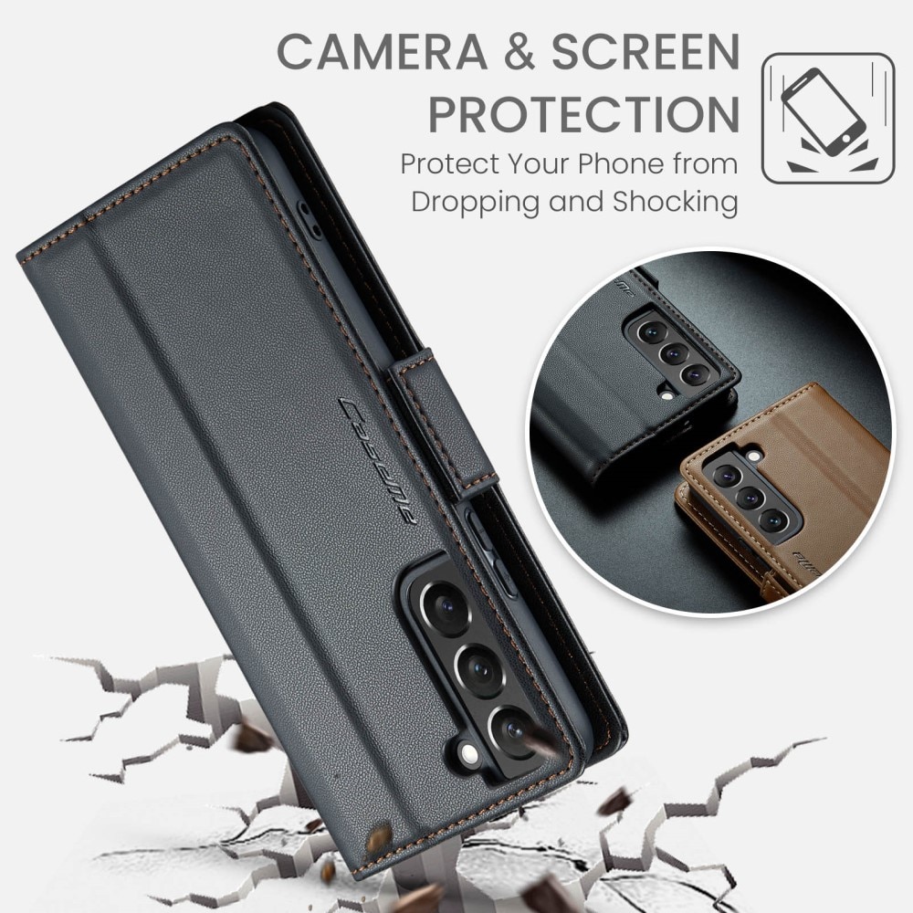 Funda delgada con solapa anti-RFID Samsung Galaxy S22 Plus Negro