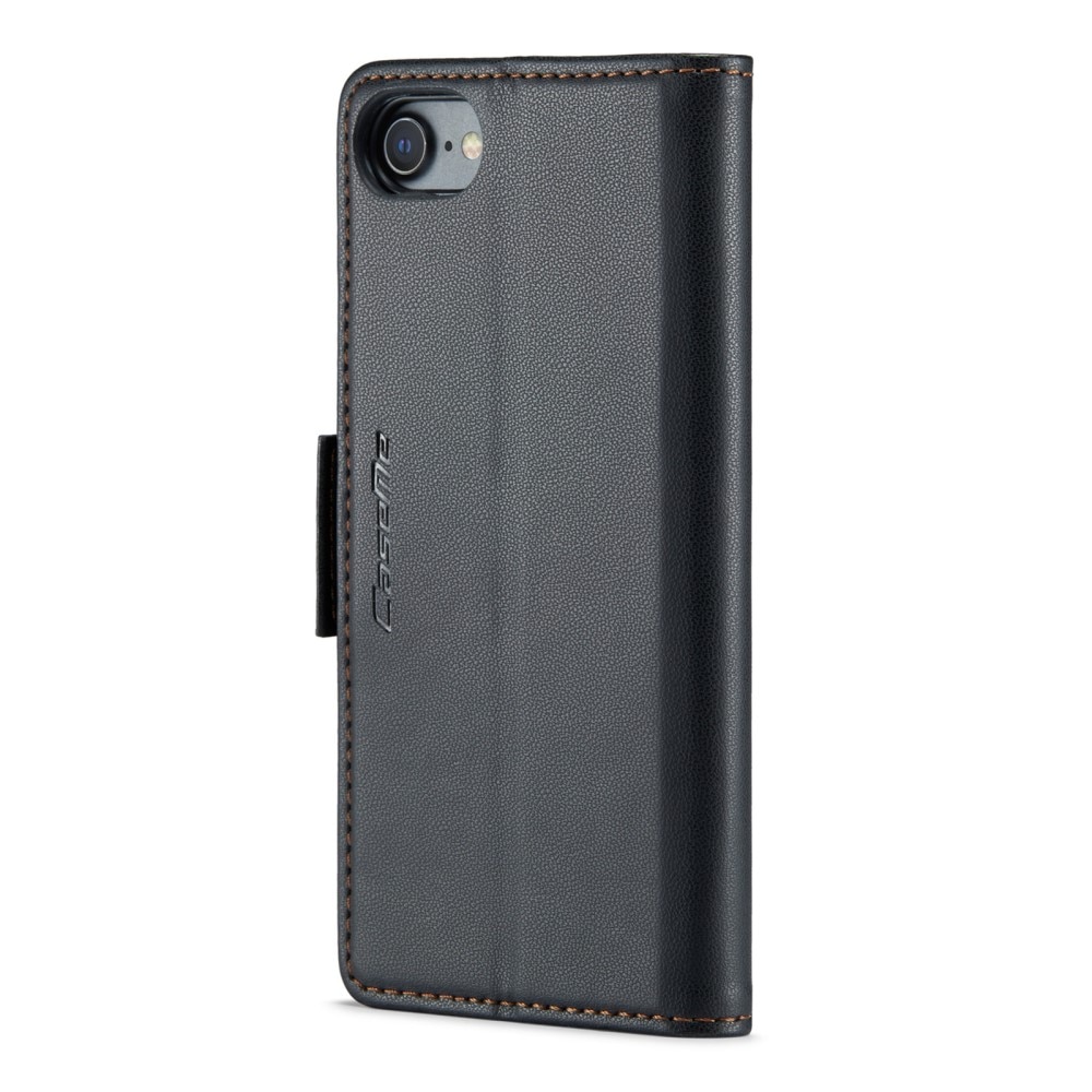 Funda delgada con solapa anti-RFID iPhone SE (2020) negro