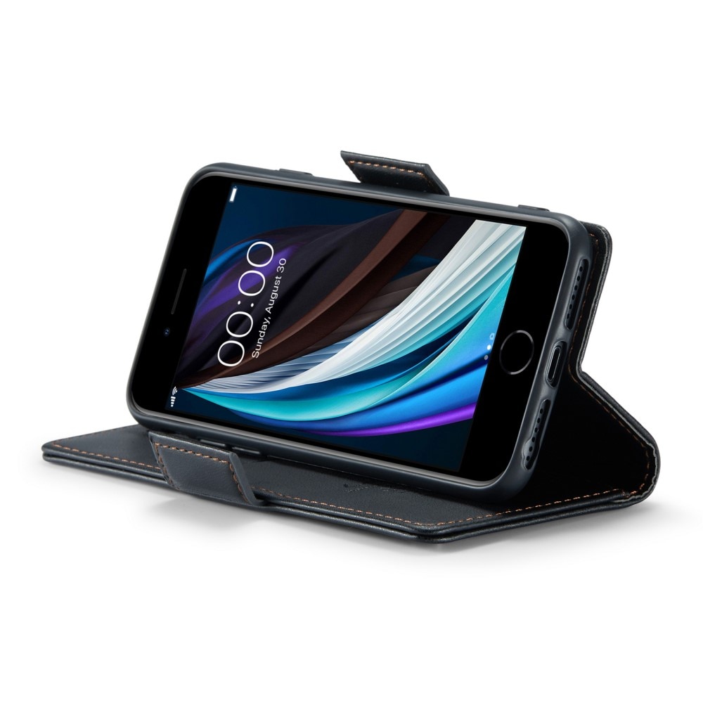 Funda delgada con solapa anti-RFID iPhone SE 2020 Negro