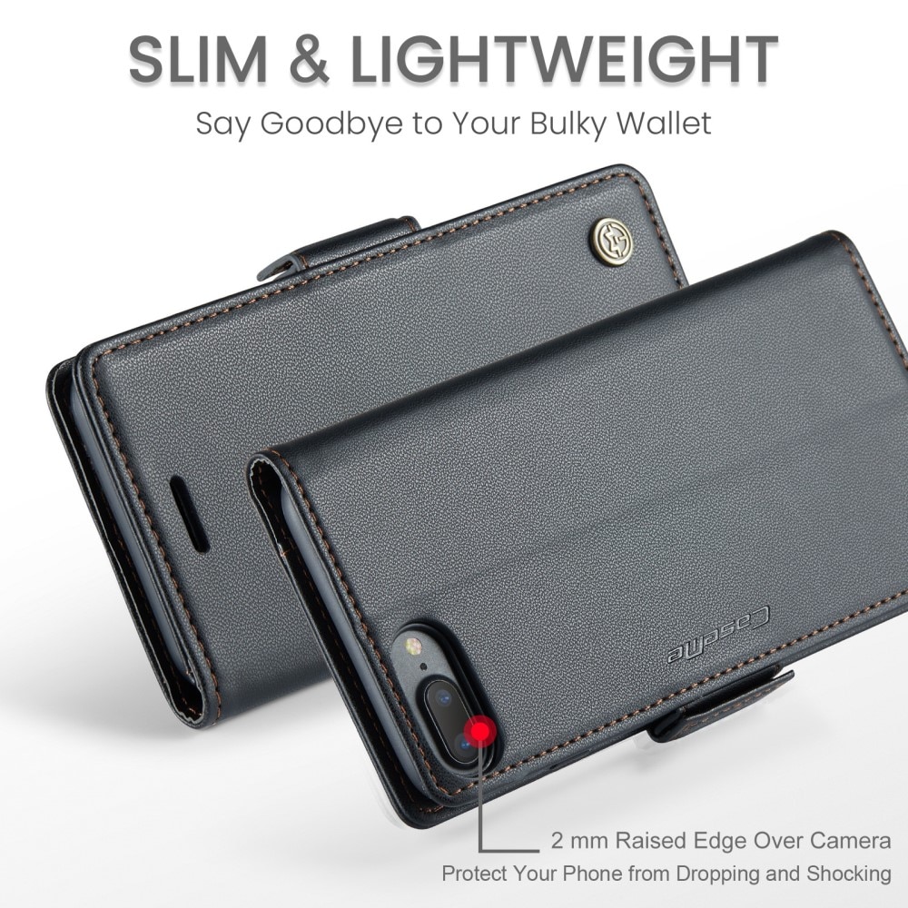 Funda delgada con solapa anti-RFID iPhone 7 Plus/iPhone 8 Plus Negro