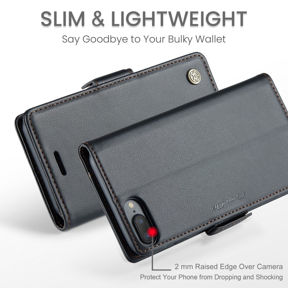 Funda delgada con solapa anti-RFID iPhone 7 Plus/8 Plus negro