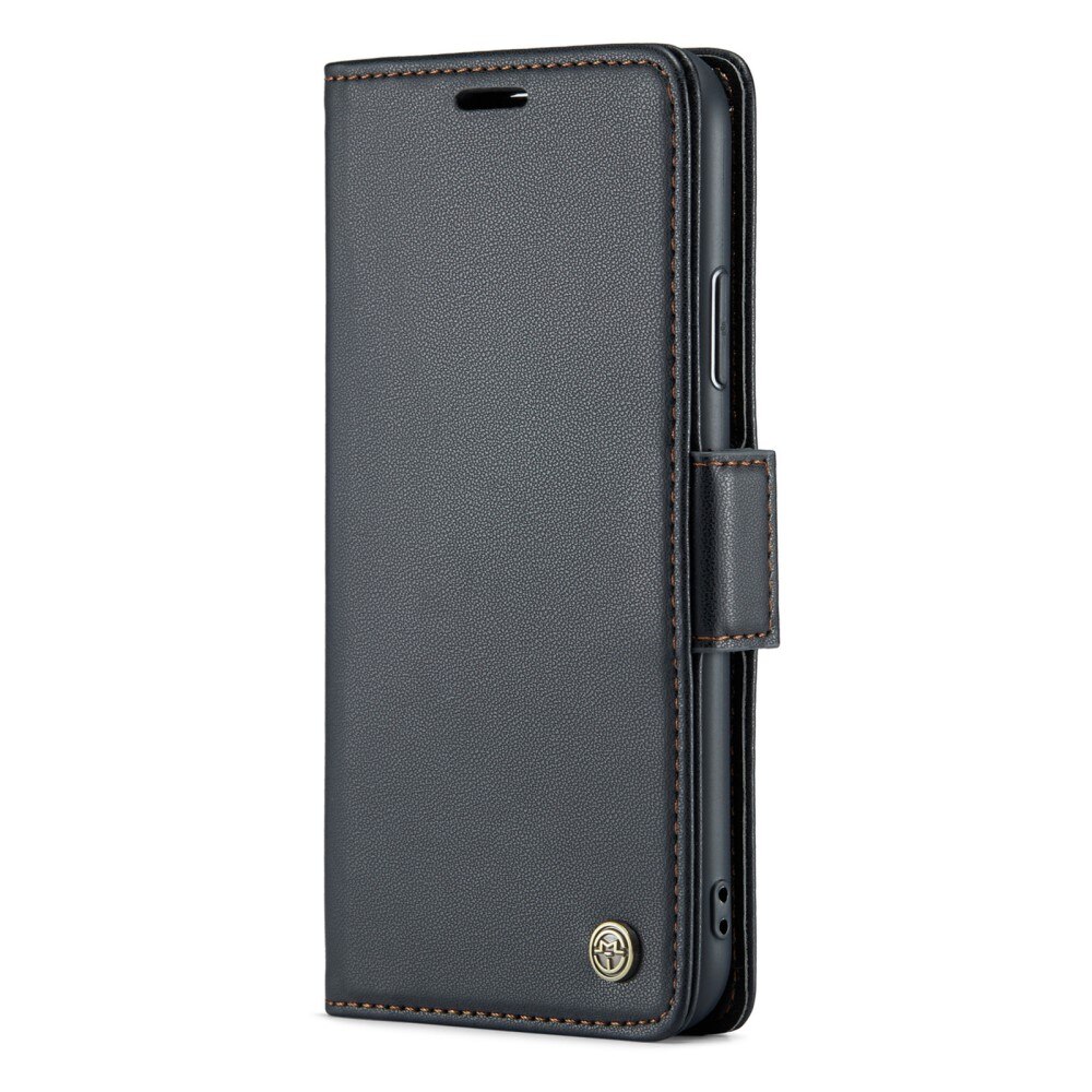 Funda delgada con solapa anti-RFID iPhone Xr Negro